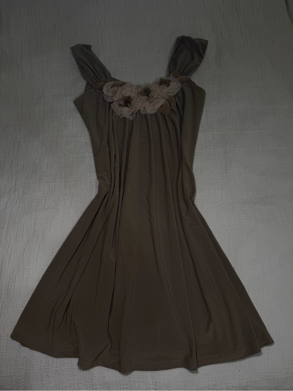 Charming Charlie Brown Floral-Trim Mini Dress